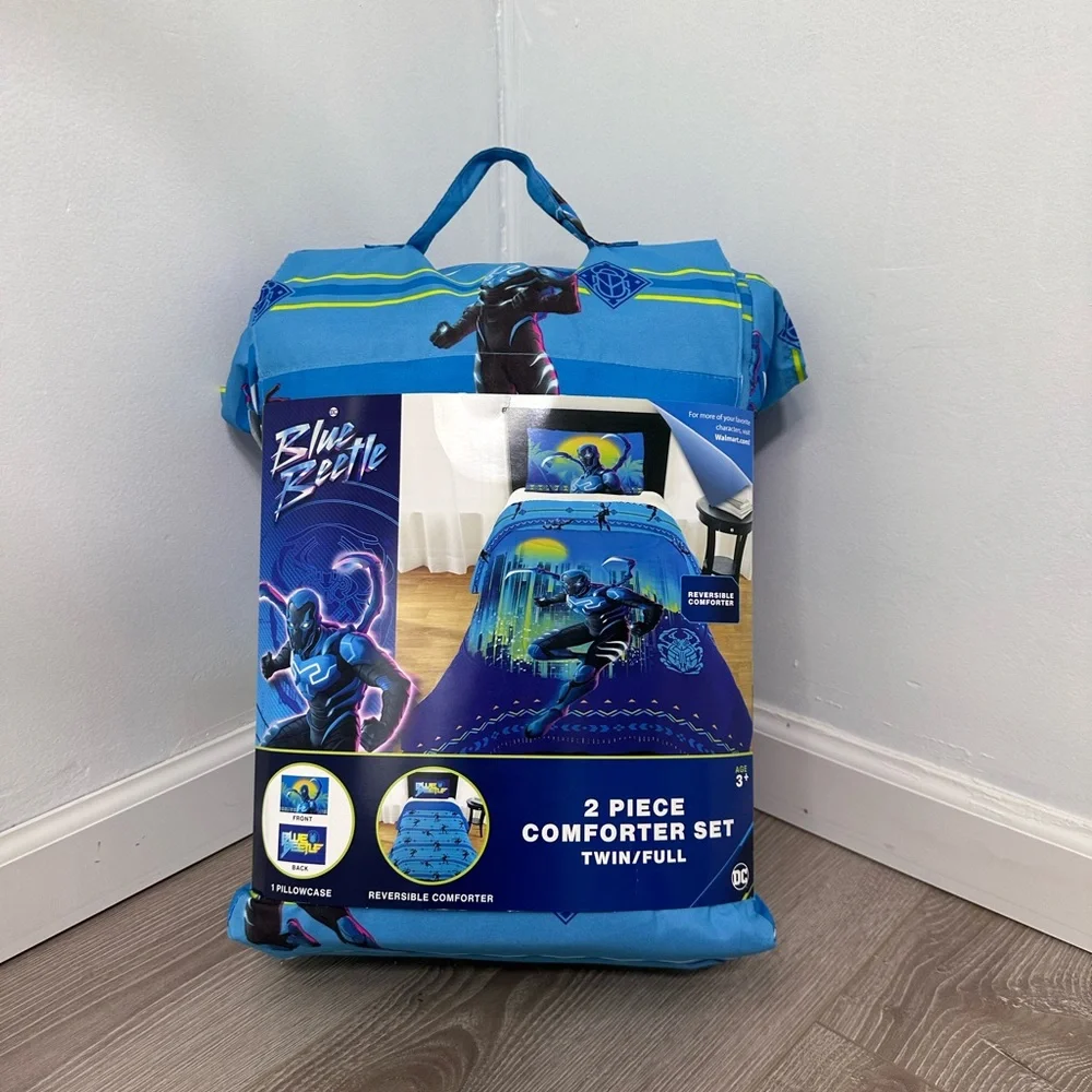 Blue Beetle Kids Comforter Set, Reversible